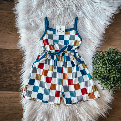 Checkers Shorts Jumpsuit ~ Twocan