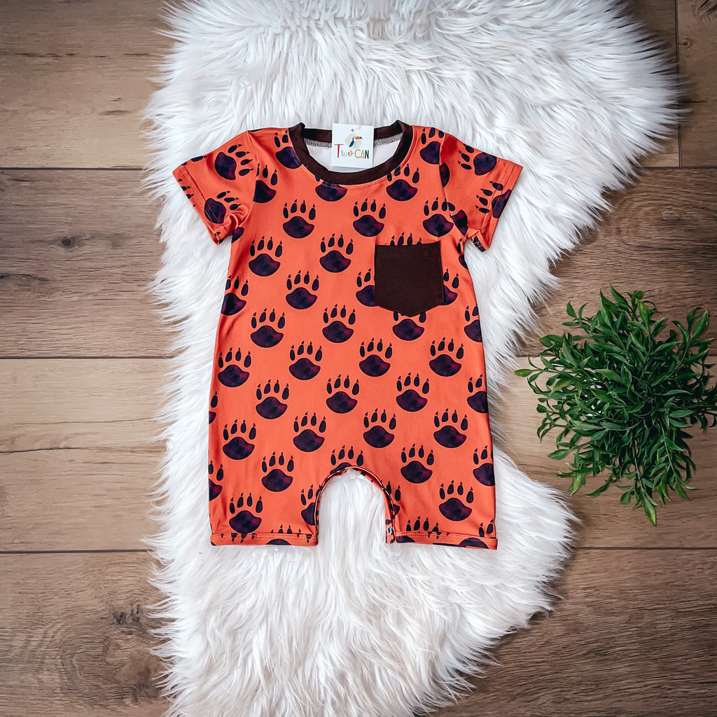 Paw Print Baby Romper by Twocan