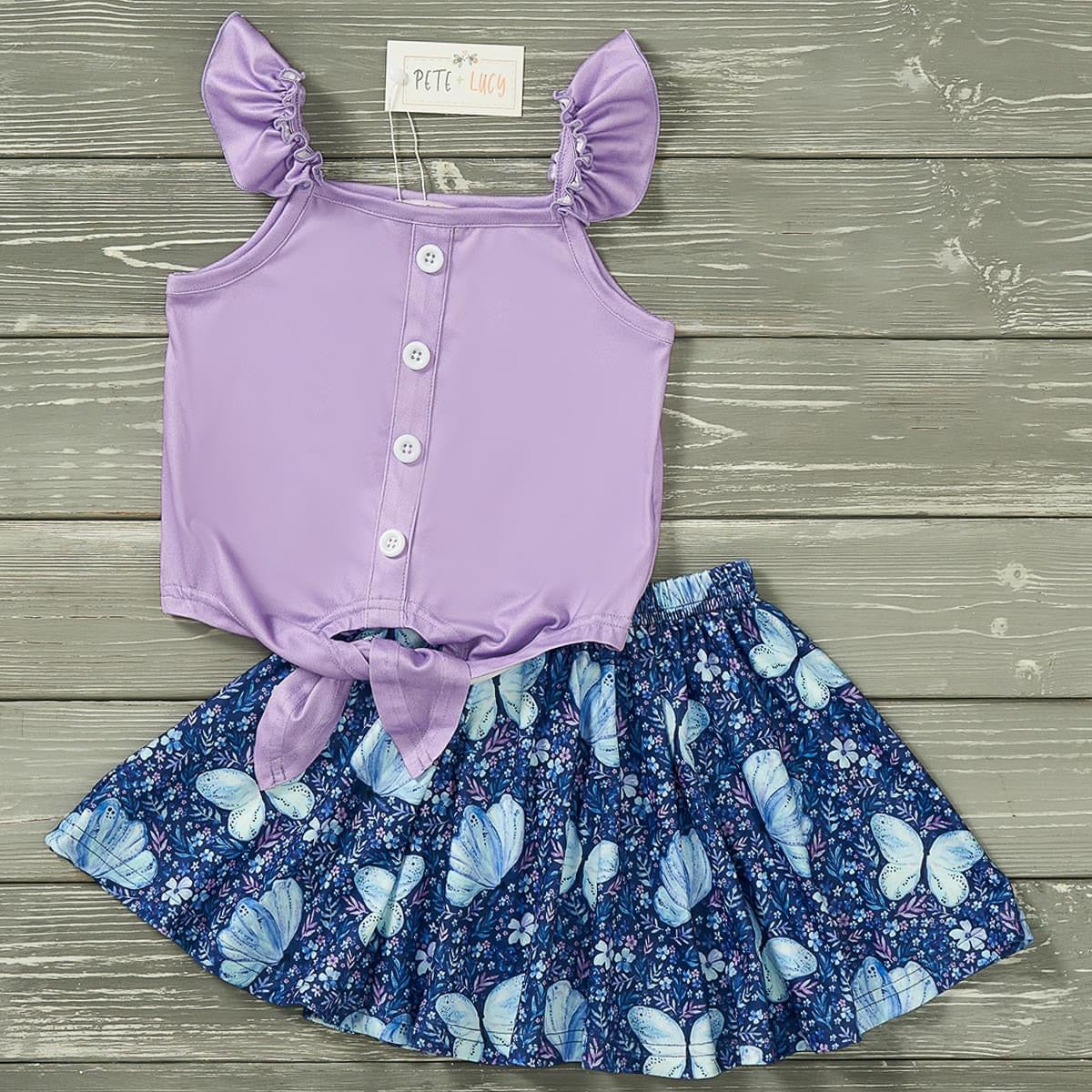 Midnight Butterflies Skirt Set by Pete and Lucy
