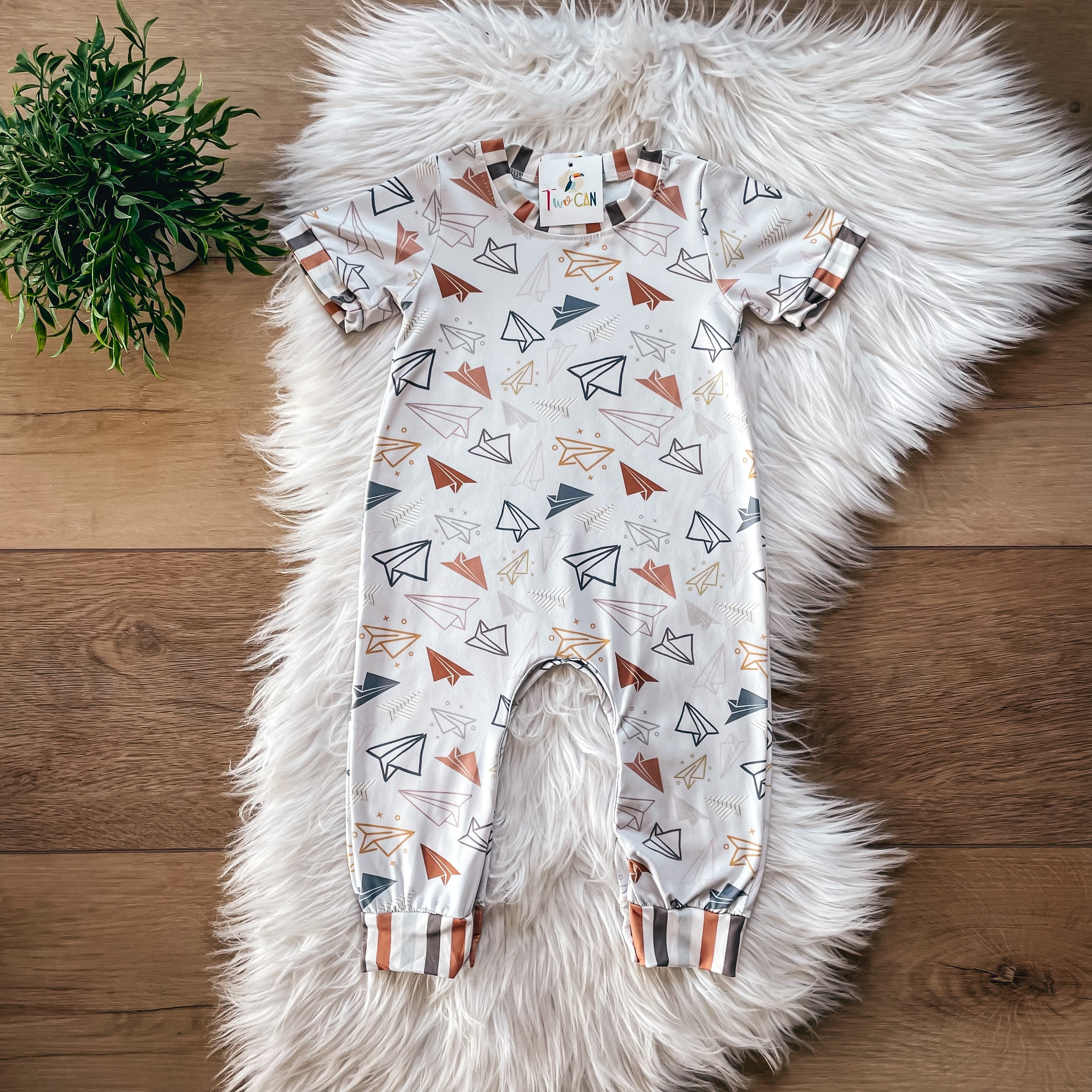 Paper Airplanes Baby Romper by Twocan