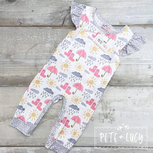 Rain Rain Go Away Baby Romper By Pete and Lucy