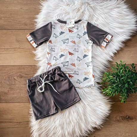 Paper Airplane Shorts Set by Twocan