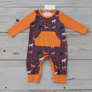 Playing With Horses Baby Romper By Pete and Lucy