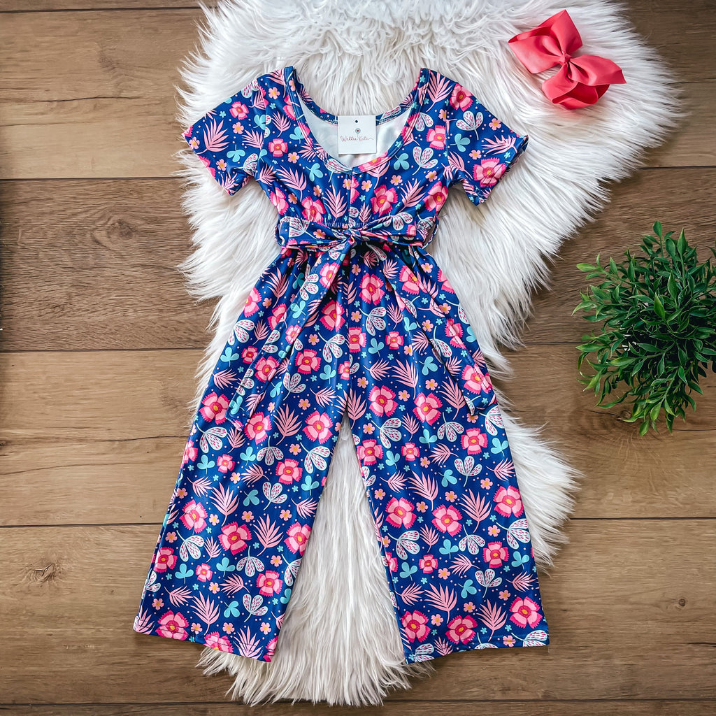 Pink Floral Jumpsuit by Wellie Kate