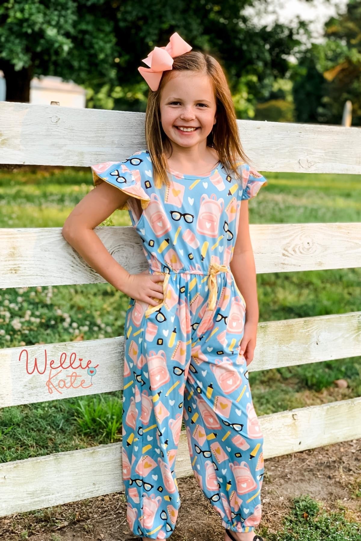 Pink Lemonade Backpack Jumpsuit by Wellie Kate
