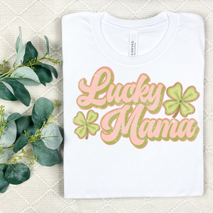 Lucky Mama with Clovers | Women's Graphic Tee