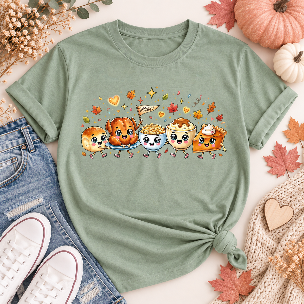Thanksgiving Doodles Graphic Tee | Women's