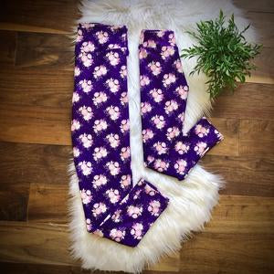 Purple Floral Leggings by Addy Cole