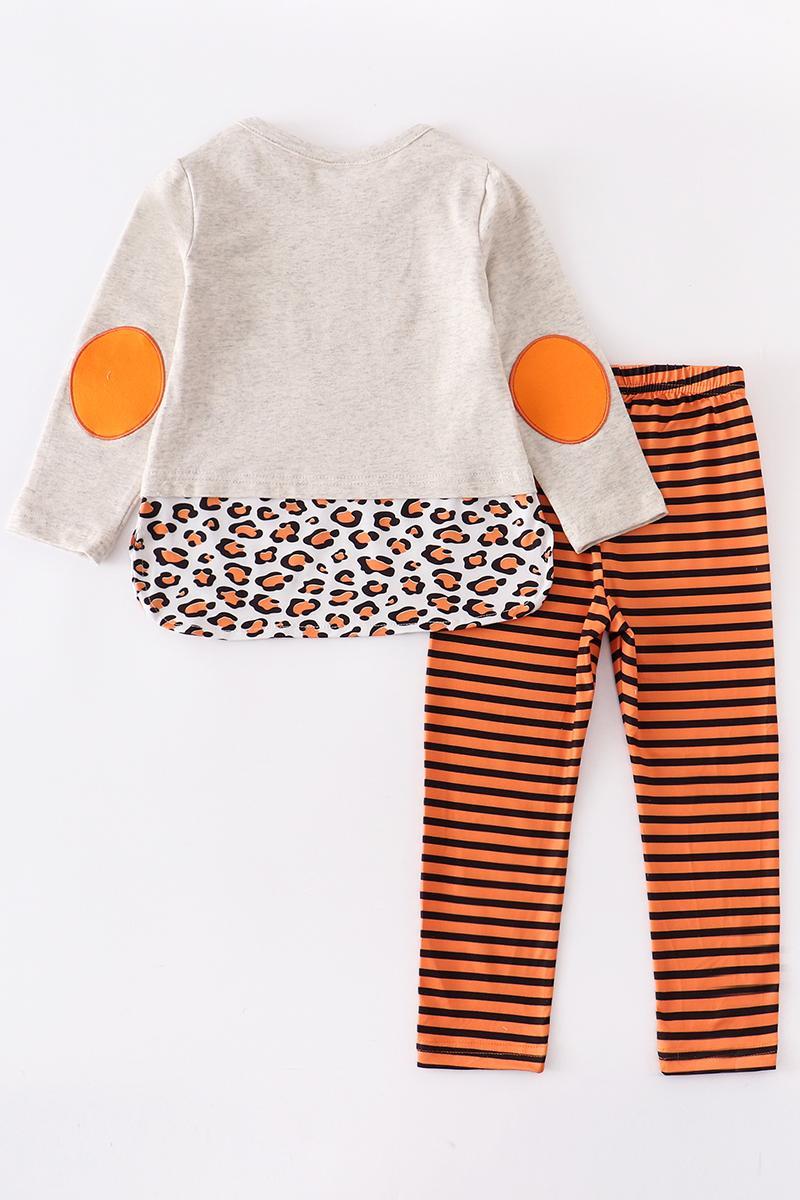 Leopard Pumpkin Striped Outfit