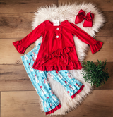 Happy Snowman Truffle Pants Set | Wellie Kate