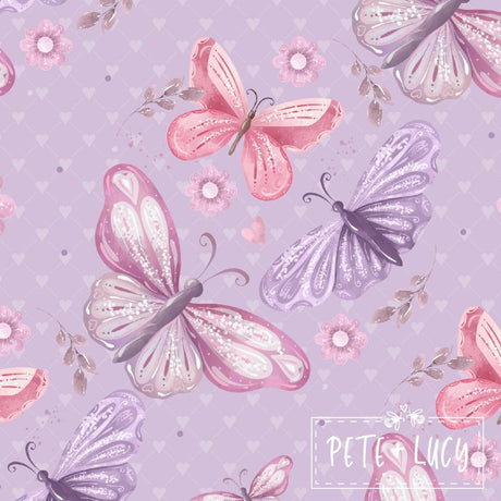 Lilac Butterflies Two Piece Rashguard Swim Set by Pete and Lucy