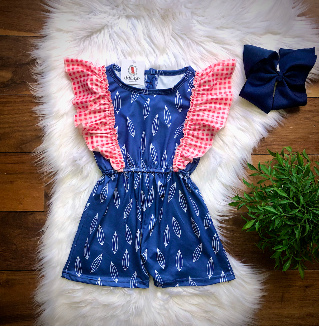 Americana Farmhouse Ruffle Romper by Wellie Kate