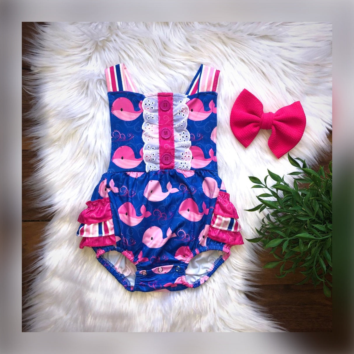 Pink Whale Baby Romper - Whim & Wonder Boutique