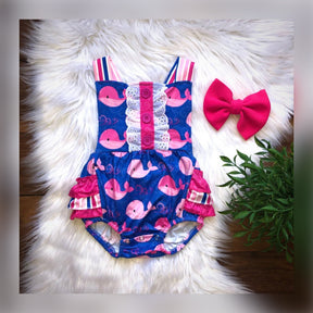 Pink Whale Baby Romper - Whim & Wonder Boutique