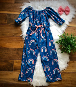 Rainbow and Rain Jumpsuit by Wellie Kate
