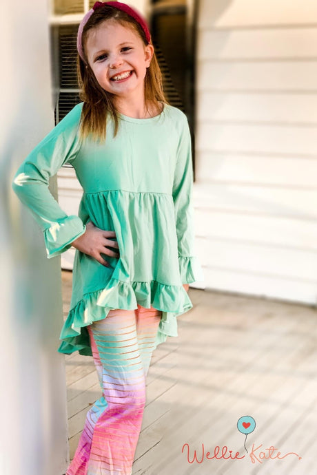 Dahlia’s Pastel Flare Pants Set by Wellie Kate