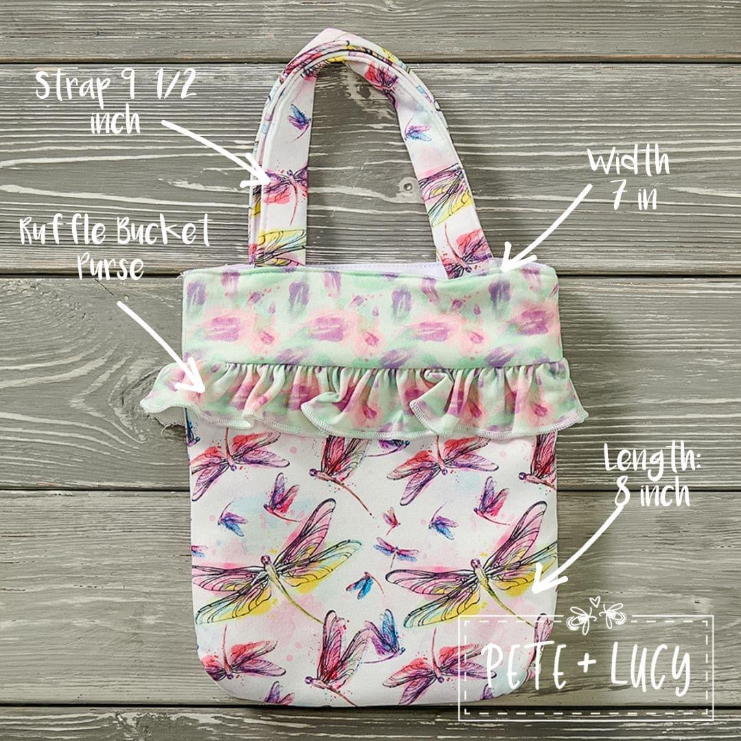 Watercolor Dragonflies Bucket Purse by Pete and Lucy