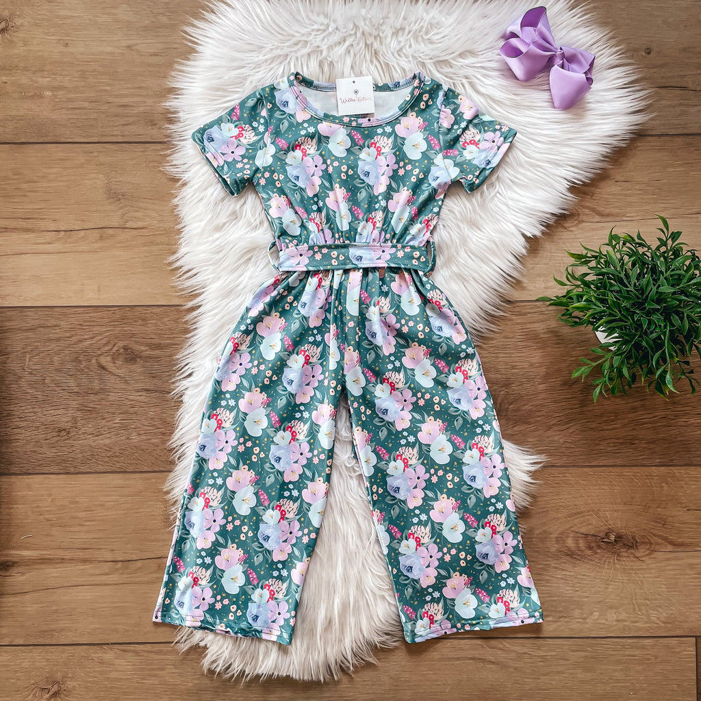 Green Floral Jumpsuit by Wellie Kate