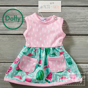 Pink Watermelon Dolly Dress by Pete and Lucy
