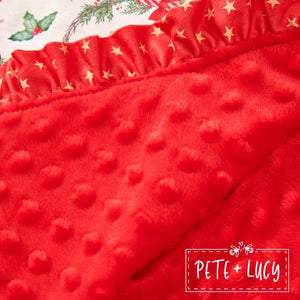 Merry Wreath Minky Blanket by Pete and Lucy
