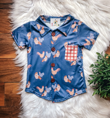 In The Coop Button Up Collared Shirt by Twocan