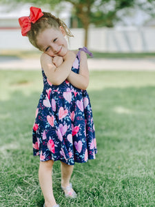 Watercolor Hearts Girl’s Dress - Whim & Wonder Boutique