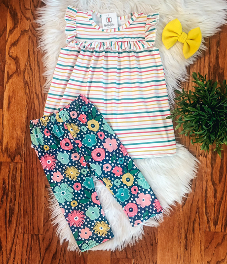 Fun Floral Days Capri Set by Wellie Kate
