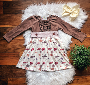 Moody Mushroom Button Dress by Twocan