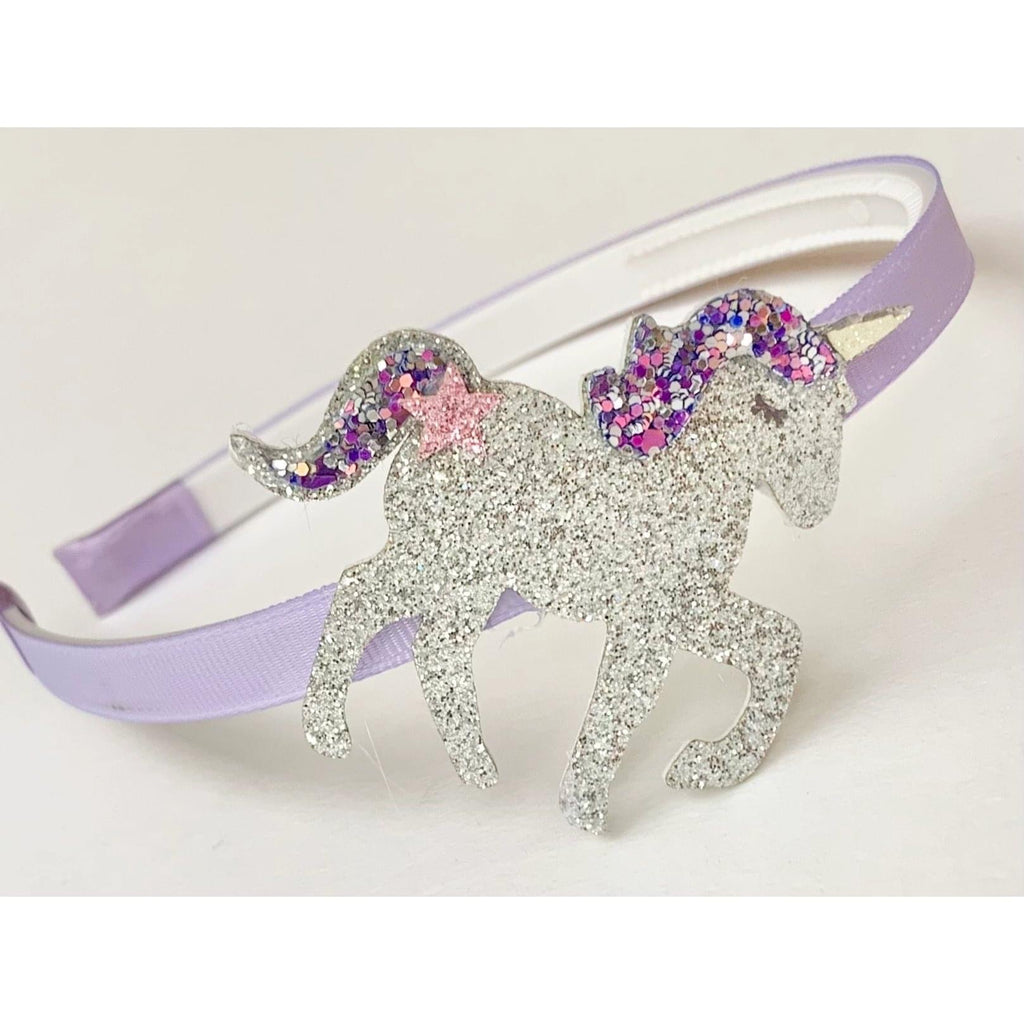 Glitter Silver Unicorn Headband - Whim & Wonder Boutique