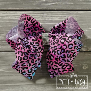 Lizzy’s Leopard Deluxe Bow by Pete and Lucy