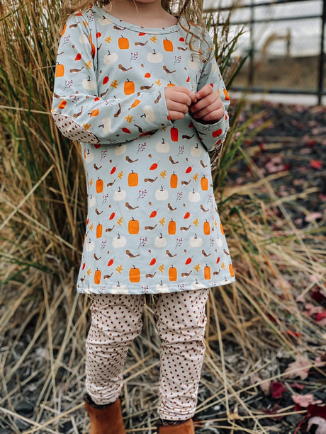 Pumpkin Elbow Patch Pant Set - Whim & Wonder Boutique