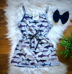 Swimming With Sharks Girl’s Romper by Twocan