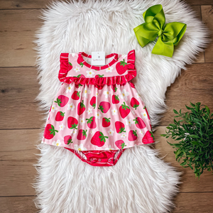 Strawberry Baby Romper by Wellie Kate