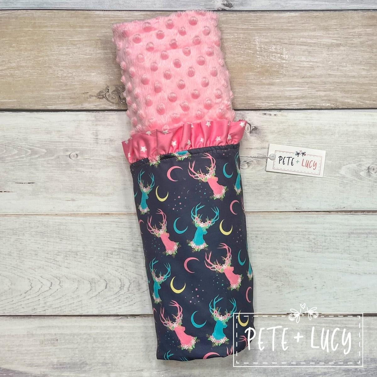 Starry Deer Minky Dot Blanket by Pete and Lucy