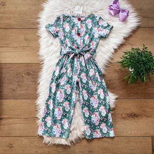 Green Floral Jumpsuit by Wellie Kate