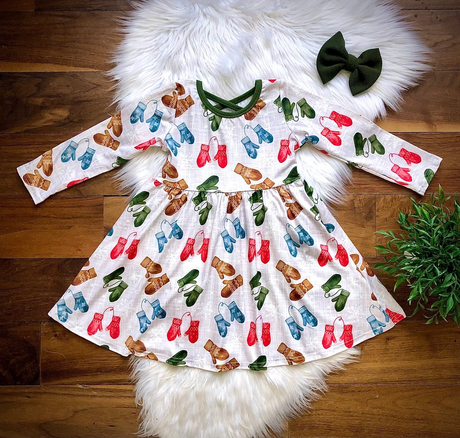 Knitted Mittens Twirl Dress | TwoCan