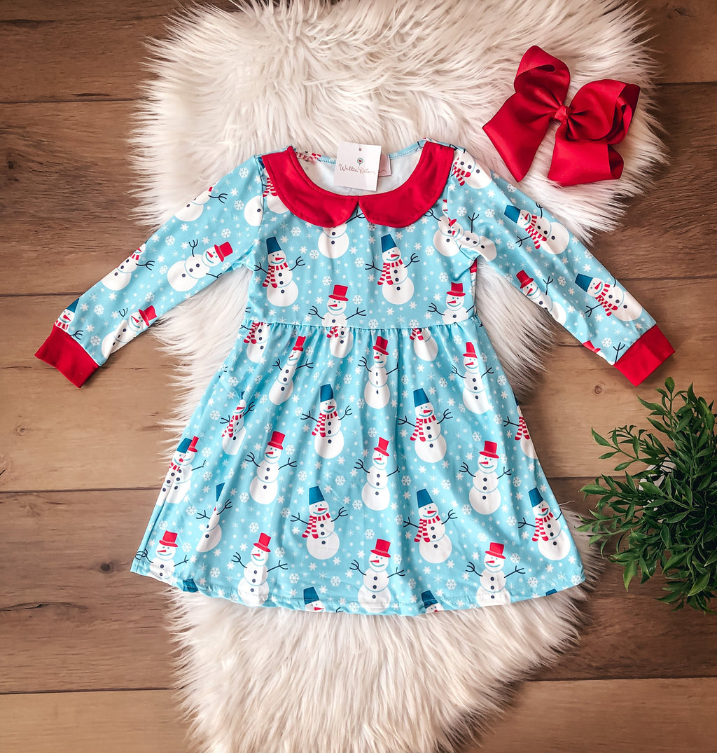 Happy Snowman Dress | Wellie Kate