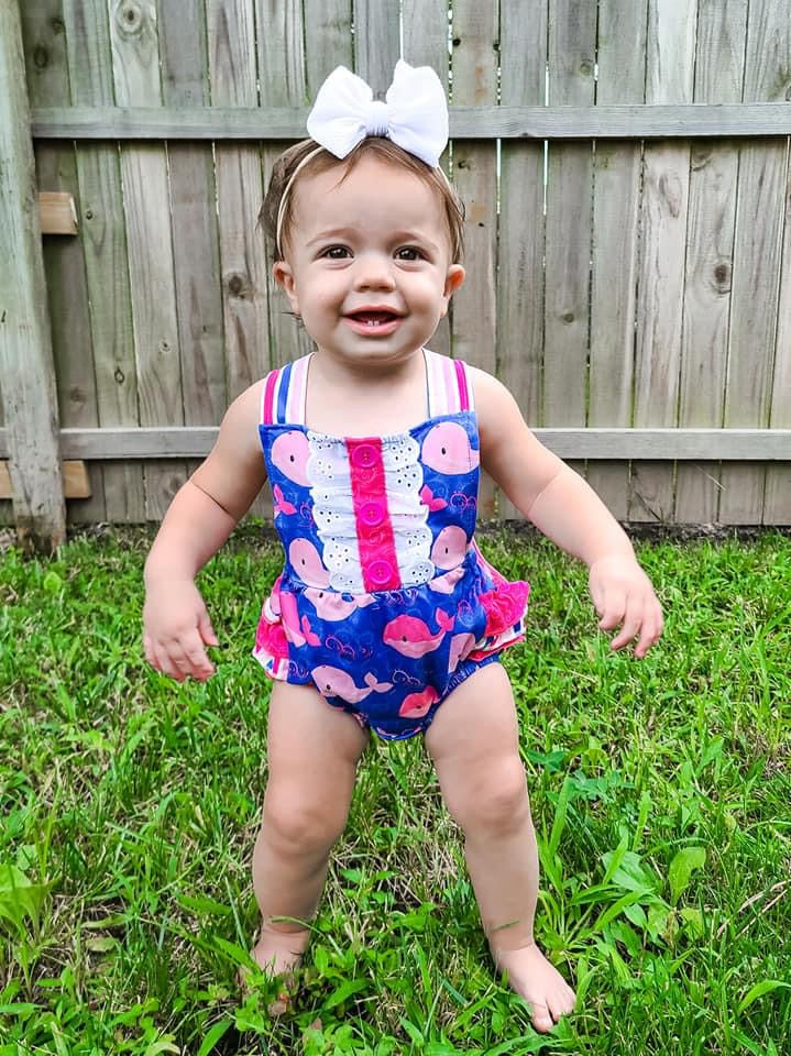 Pink Whale Baby Romper - Whim & Wonder Boutique