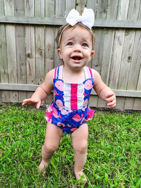 Pink Whale Baby Romper - Whim & Wonder Boutique