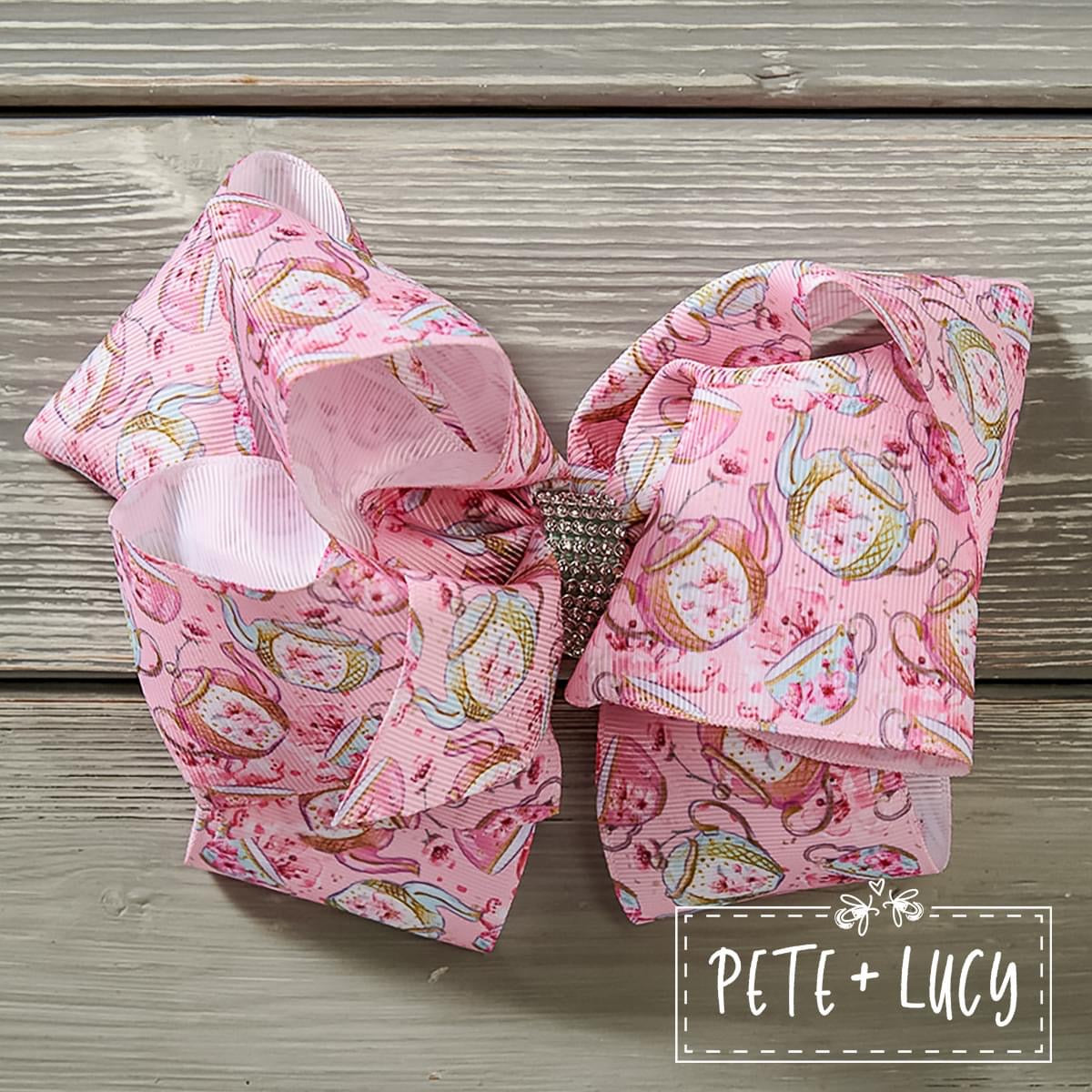 Cherry Blossom Tea Party Deluxe Bow by Pete and Lucy