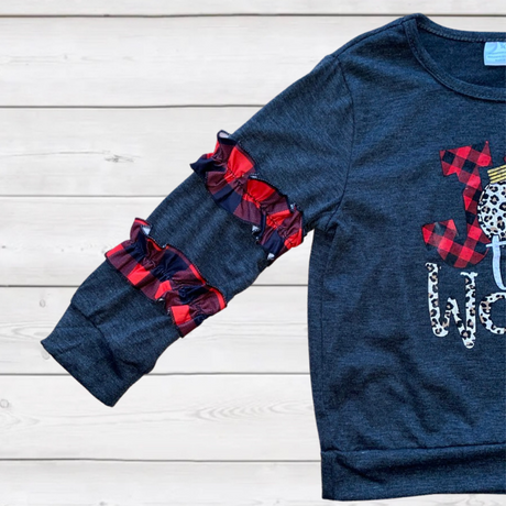 Joy To The World Ruffle Sleeve Sweatshirt