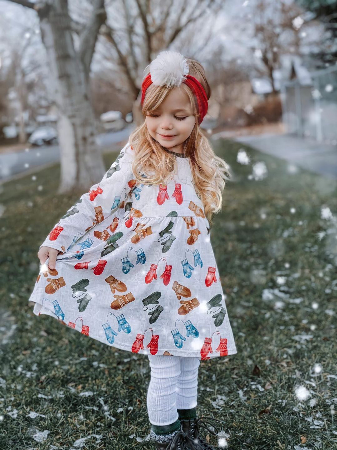Knitted Mittens Twirl Dress by Twocan