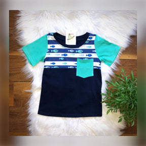 Teal Fish T-Shirt - Whim & Wonder Boutique