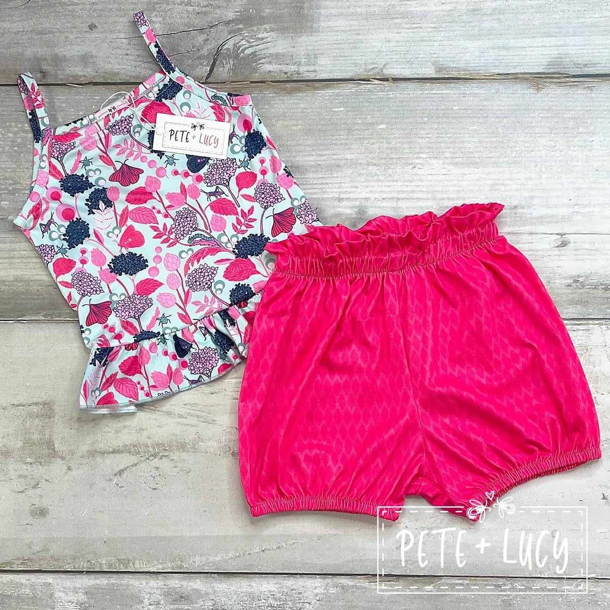 Flower Friends Double Ruffle Shorts Set by Pete and Lucy