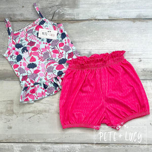 Flower Friends Double Ruffle Shorts Set by Pete and Lucy