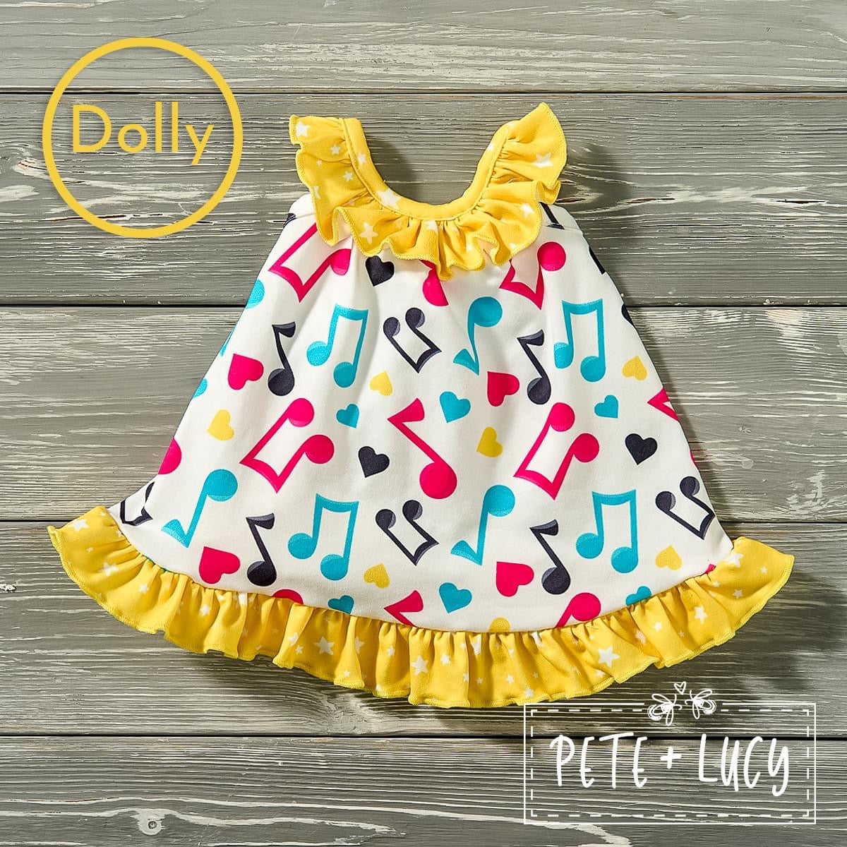 Music to my Ears Dolly Dress by Pete and Lucy