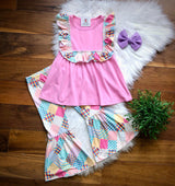 Patchwork & Pink Bell Pants Set by Wellie Kate