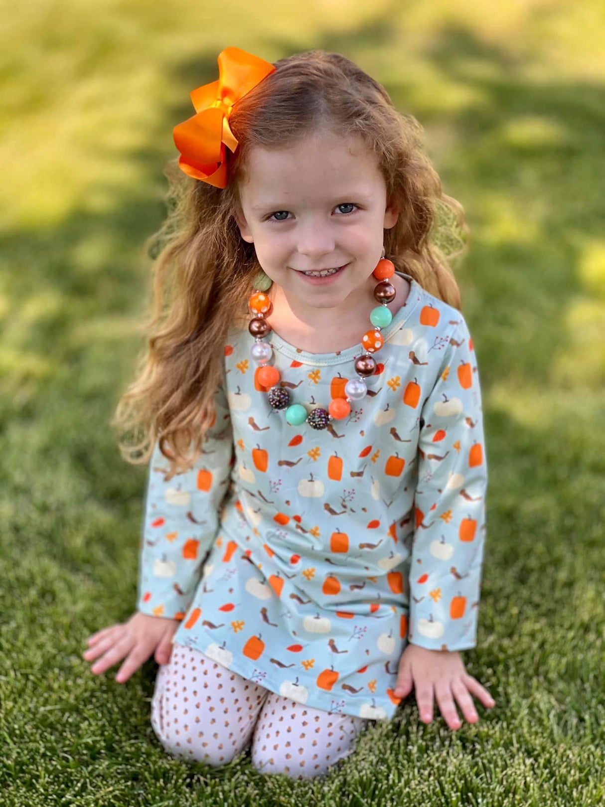 Pumpkin Elbow Patch Pant Set