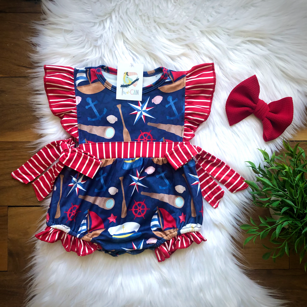 Ships Ahoy Baby Girl’s Romper by Twocan