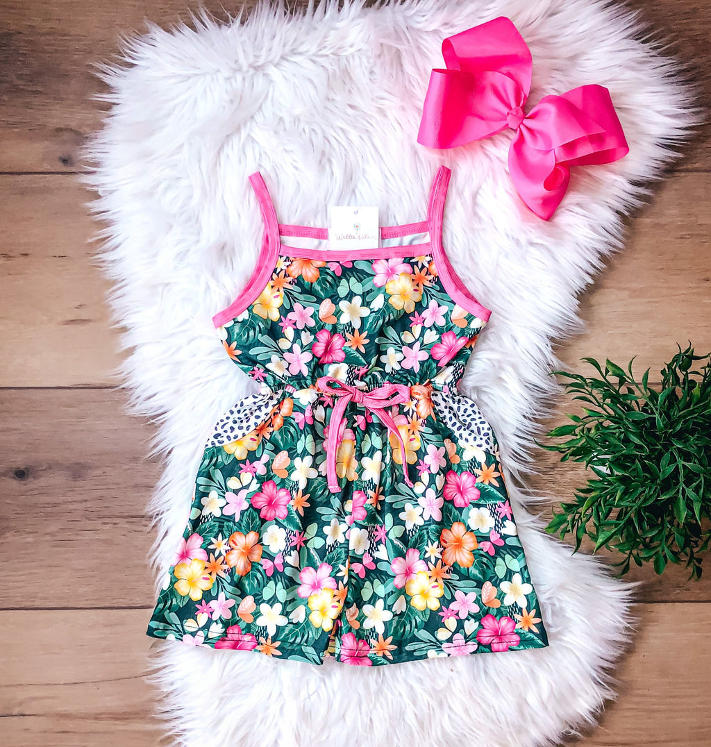 Island Blossoms Shorts Romper by Wellie Kate